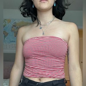 Red & White Brandy Melville Tube Top